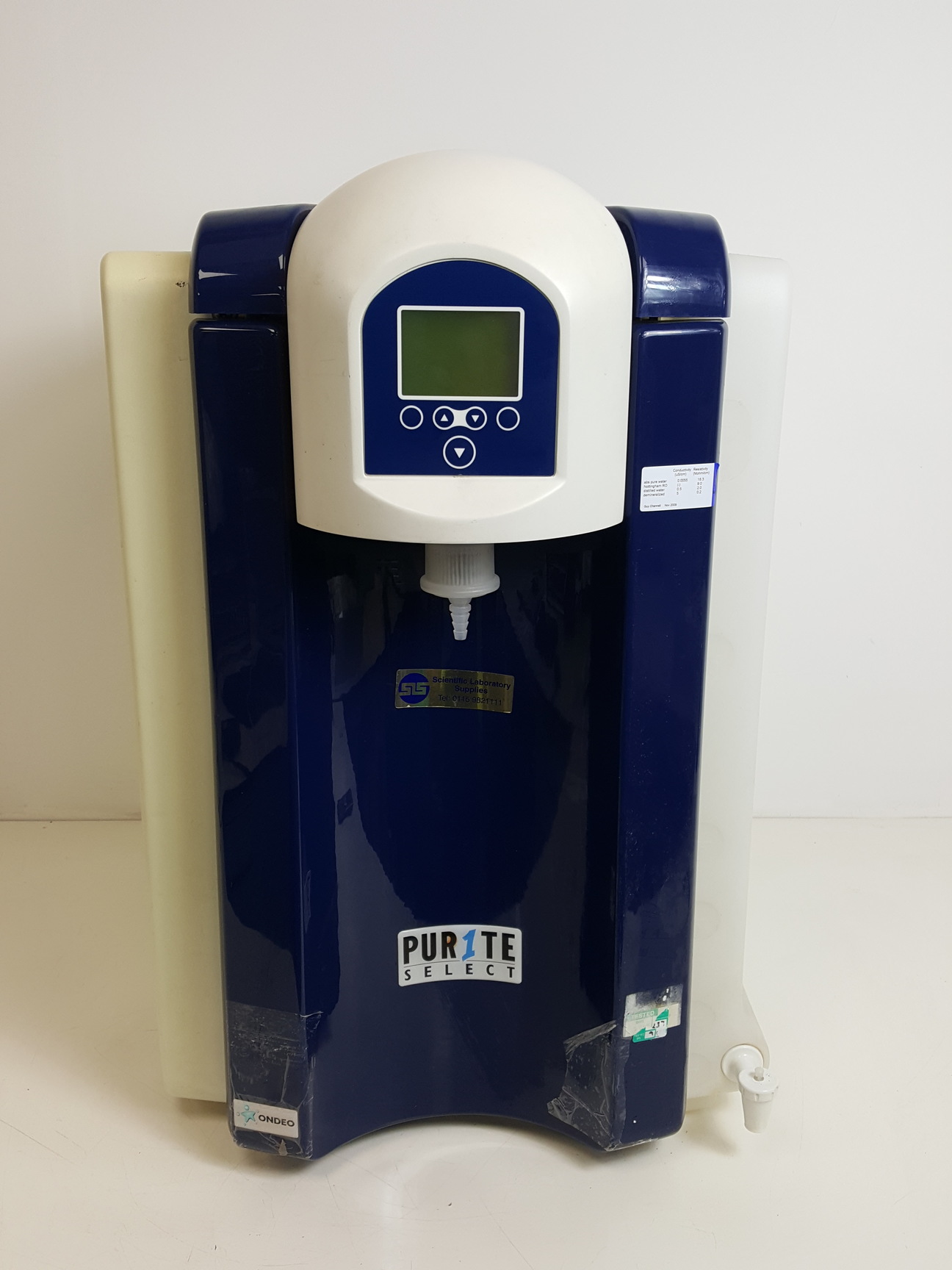 Purite Select Water Purification System Type SEL HP40 BP IT Lab