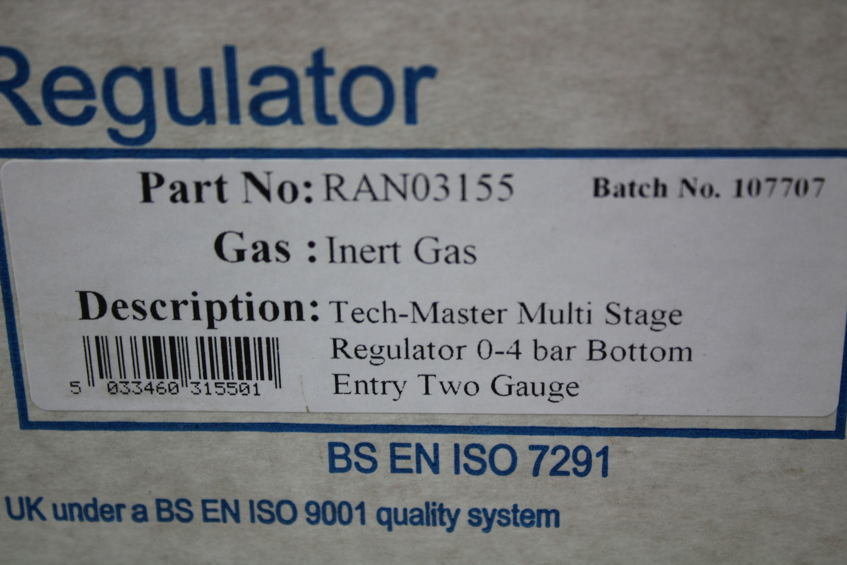Image of Tech-Master Multi Stage Regulator 0-4 bar Bottom Entry Two Gauge RAN03155