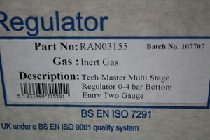 Thumbnail image of Tech-Master Multi Stage Regulator 0-4 bar Bottom Entry Two Gauge RAN03155