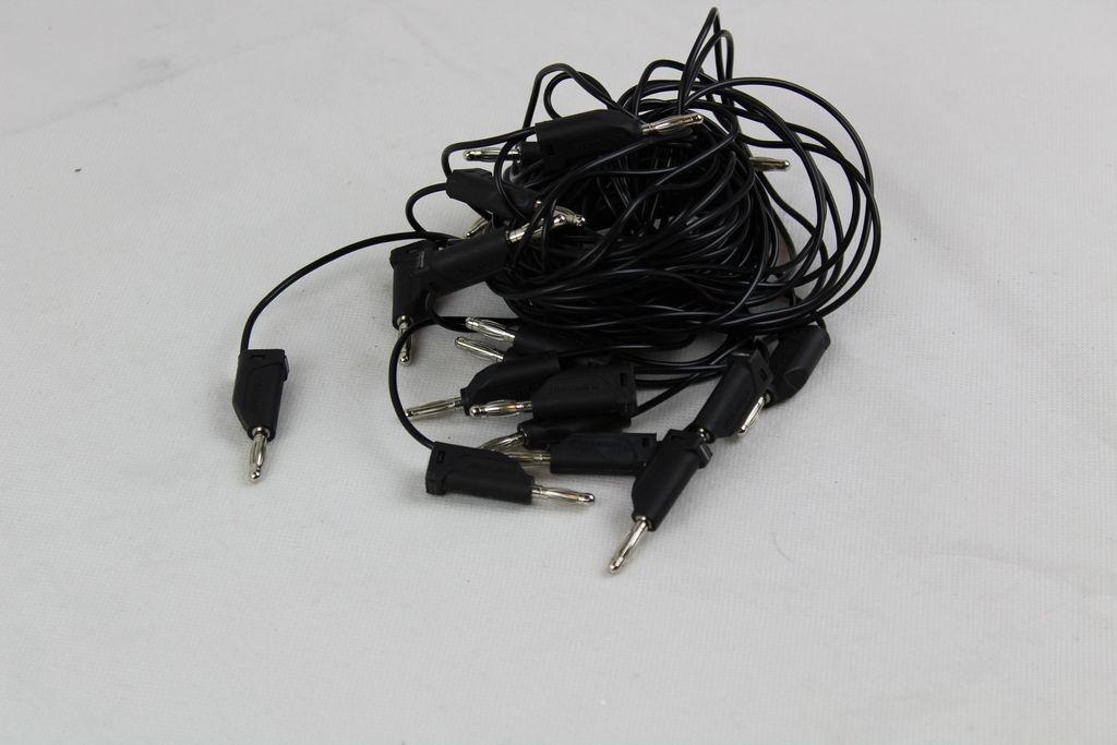 Image of 9 x Schutzinger 4mm Stackable Banana Plug, Nickel Plated, 30 V ac, 60 V dc, 16A