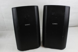 Thumbnail image of QSC AD S-82 Speakers (pair) black broken (tweeter broken) with mounts