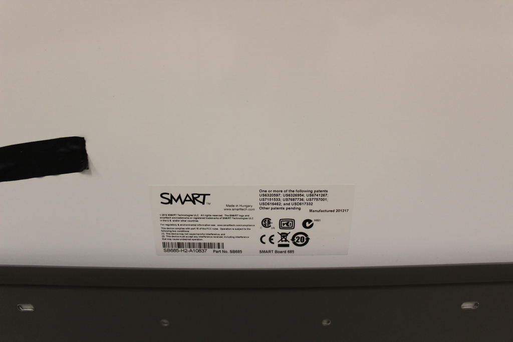 Image of Smartboard (230cm diagonally) with Tray, Pens, Eraser and Wall Mount Brackets 