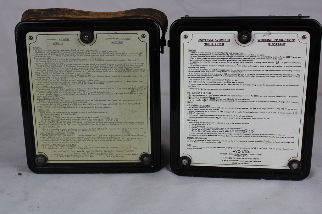 Image of Avometer Model 8 & Model 9 Mk 2 Job Lot of 2 slightly damaged units