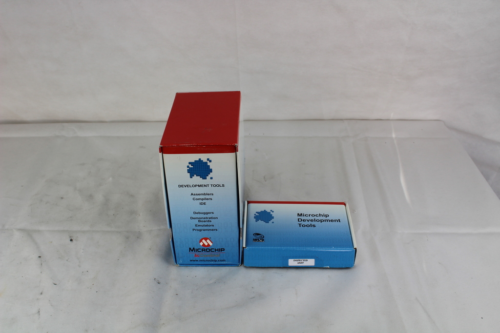 Image of MPLAB ICD 2 Module and TC1303B Buck regulator LDO Demo Board