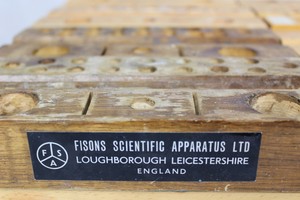 Thumbnail image of Wooden Vintage Laboratory Test Tube Holder Rack Stand