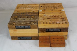 Thumbnail image of Wooden Vintage Laboratory Test Tube Holder Rack Stand