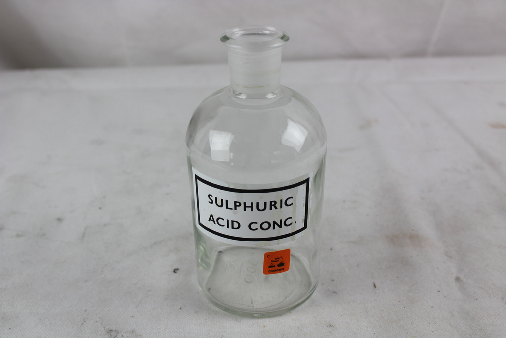 Vintage 500ml Sulphuric Acid Conc Bottle, Apothecary Bottle
