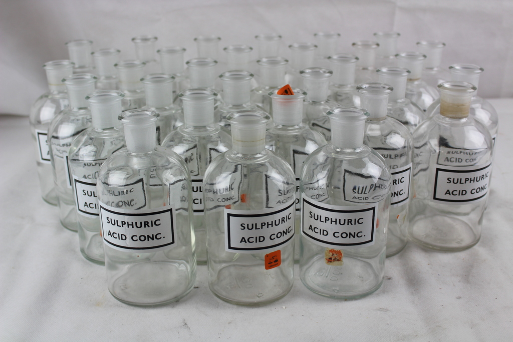Vintage 500ml Sulphuric Acid Conc Bottle, Apothecary Bottle