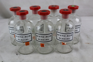 Thumbnail image of Vintage 500ml Acetic Acid Glacial Bottles, Apothecary Bottles