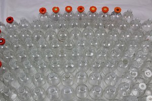 Thumbnail image of Vintage 500ml Acetic Acid Glacial Bottles, Apothecary Bottles