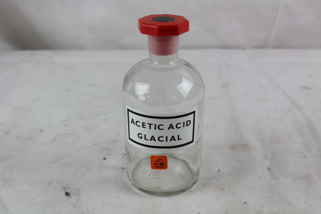 Image of Vintage 500ml Acetic Acid Glacial Bottles, Apothecary Bottles