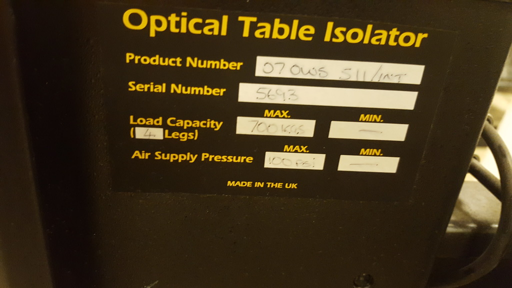 Image of Optical Air / Vibration Table w/ 11cm Breadboard Model: 070W5 511/INT
