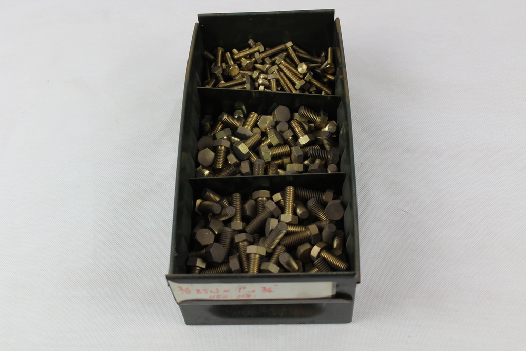 Image of 7.5 Kilos of Brass 3/8" BSW Assorted 1" and 3/4" hexagonal screws (bolts)