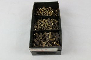 Thumbnail image of 7.5 Kilos of Brass 3/8" BSW Assorted 1" and 3/4" hexagonal screws (bolts)