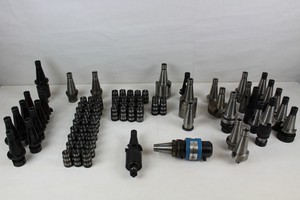 Thumbnail image of Milling Tools Job Lot 33 Toolholders Arbor Adapter and 48 Collets