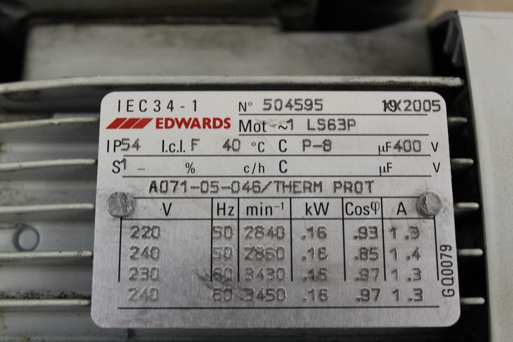 Image of Motor LS63P High Vacuum Pump E2M1.5