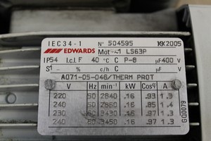 Thumbnail image of Motor LS63P High Vacuum Pump E2M1.5