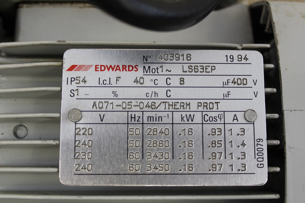 Image of Motor LS63EP High Vacuum Pump E2M1.5