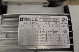 Thumbnail image of Leroy Somer Motor LS63P/T High Vacuum Pump E2M1.5