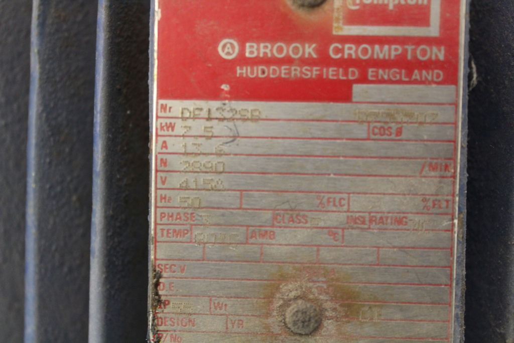 Image of Type NKK 32-160 M/O with Brook Crompton DF132SB Motor
