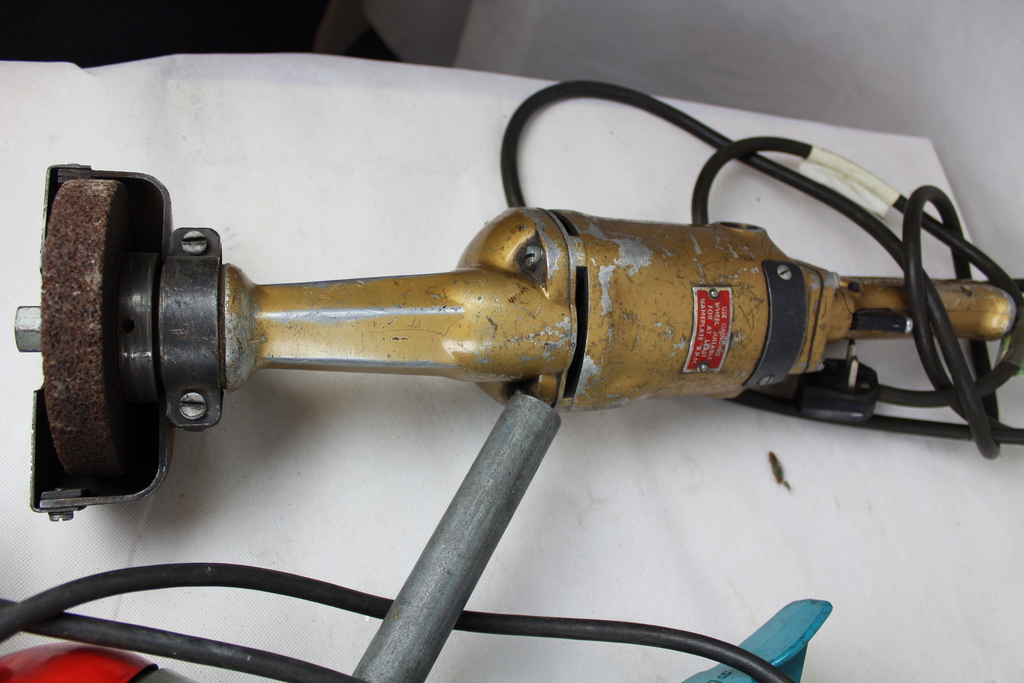 Image of Job Lot 8 Vintage Antique Power Tools Heavy Duty Drills Grinders Wolf Sapphire
