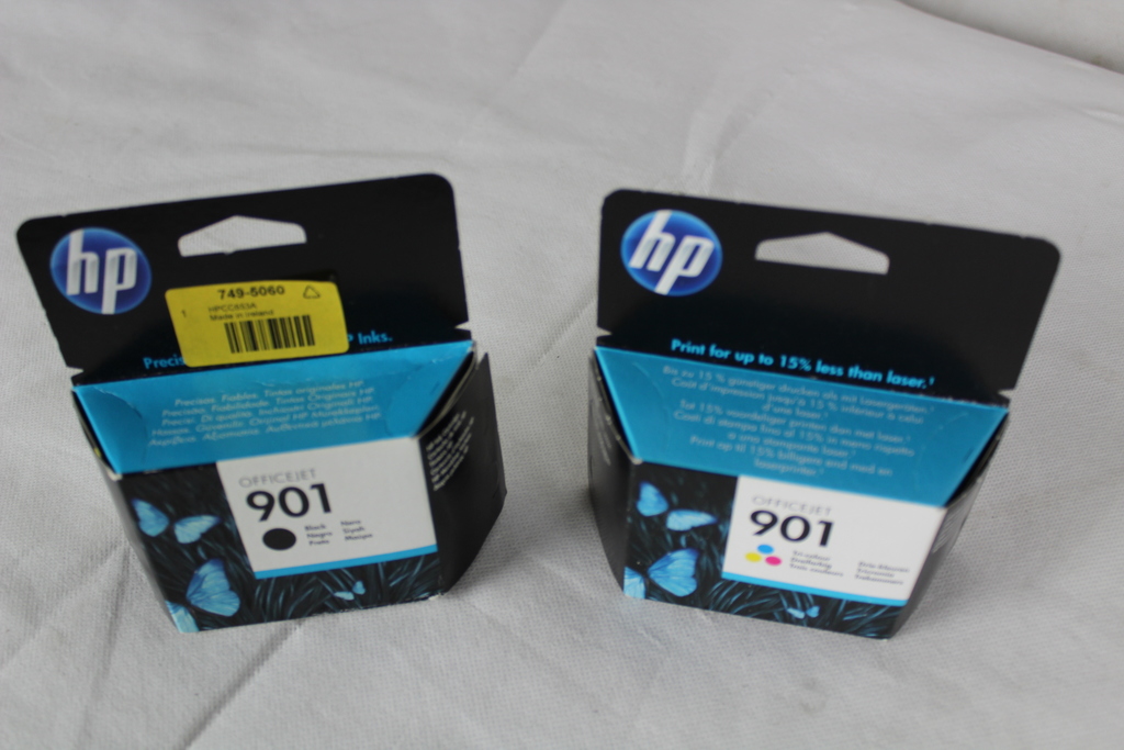 Image of 5 Genuine HP Officejet 901 Ink Cartridges 3 x black, 2 x colour