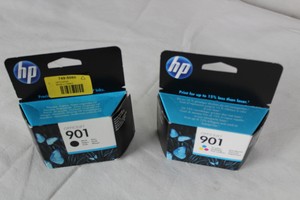 Thumbnail image of 5 Genuine HP Officejet 901 Ink Cartridges 3 x black, 2 x colour