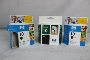 Thumbnail image of 3 Genuine HP 10 C4844AE black ink cartridges 