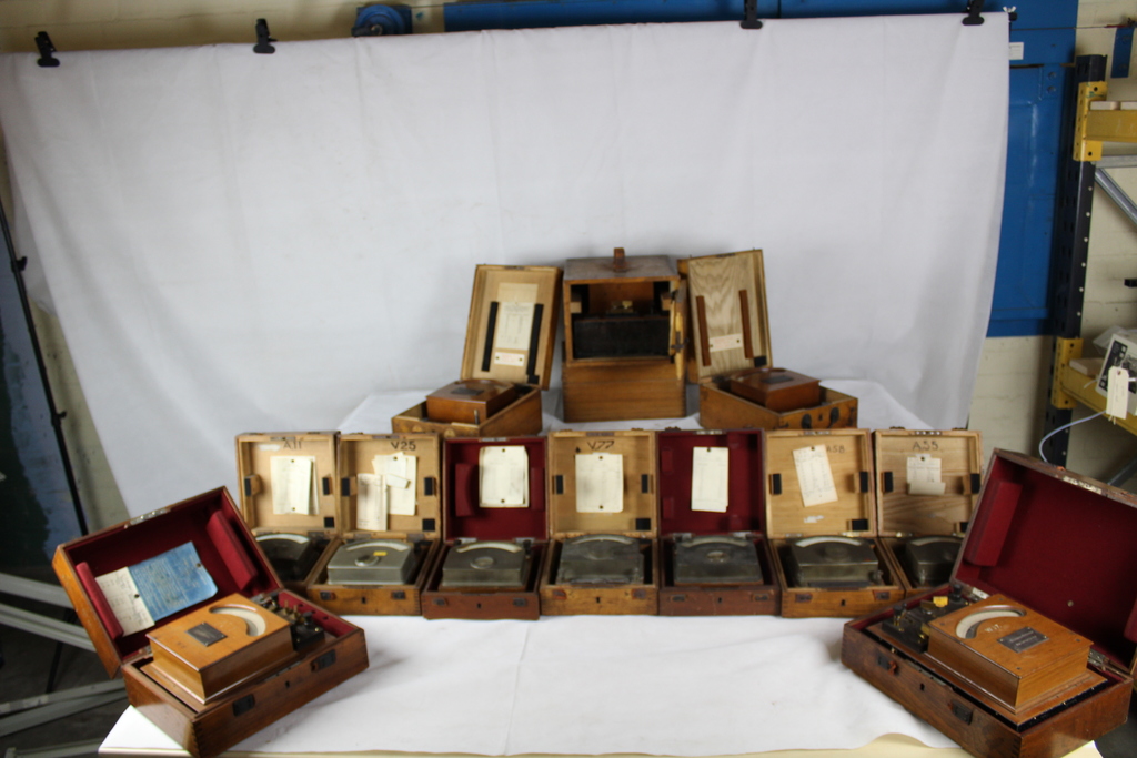 Image of Antique Collection 1900's 23x Precision Voltmeters + Other Electronics
