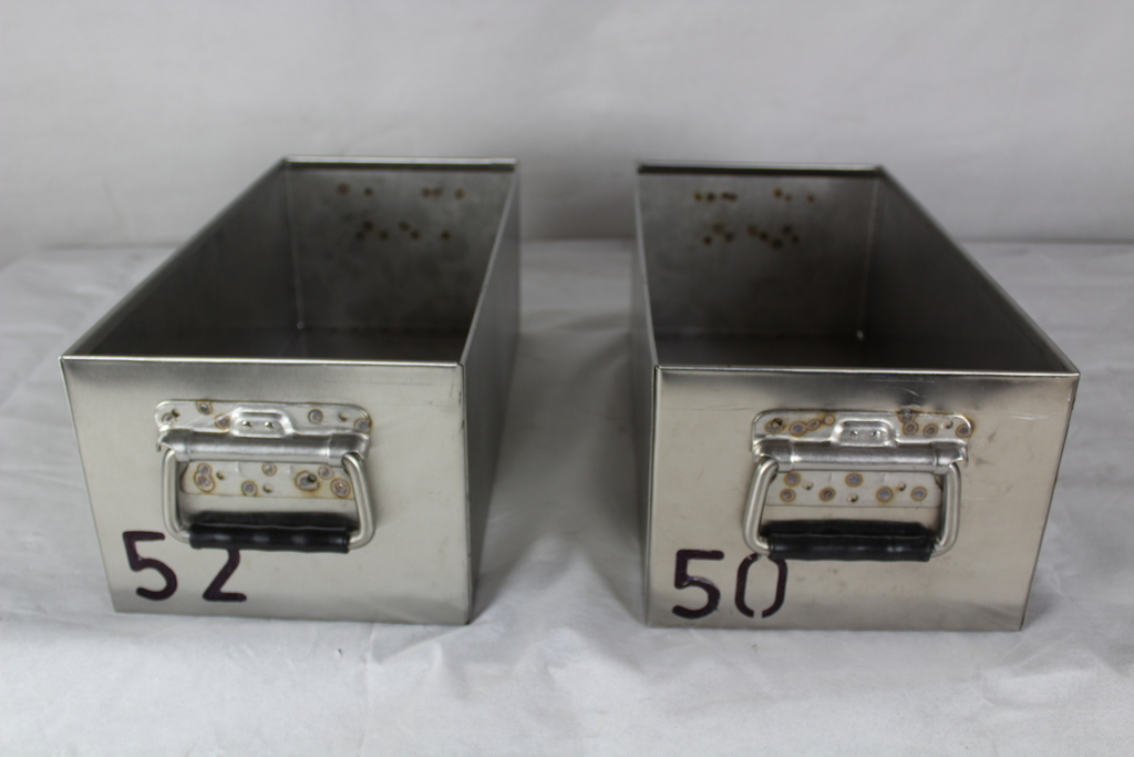 Image of Pair of Heavy Duty Stainless Steel Planters with Handles 48 cm x 23 cm x 18 cm