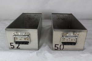 Thumbnail image of Pair of Heavy Duty Stainless Steel Planters with Handles 48 cm x 23 cm x 18 cm