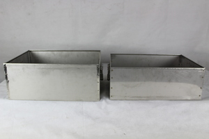 Thumbnail image of Pair of Heavy Duty Stainless Steel Planters with Handles  48 x 36 x 20 cm approx