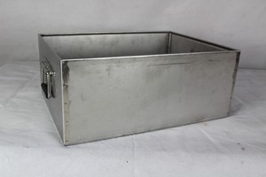 Thumbnail image of Pair of Heavy Duty Stainless Steel Planters with Handles  48 x 36 x 20 cm approx