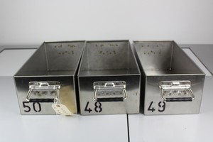 Thumbnail image of Set of 3 Heavy Duty Stainless Steel Planters with Handles  48 x 23 x 18 cm