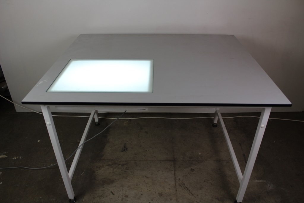 Image of Lab Tables with H.A.West (X-RAY) Ltd Desk Mounted Viewing Box