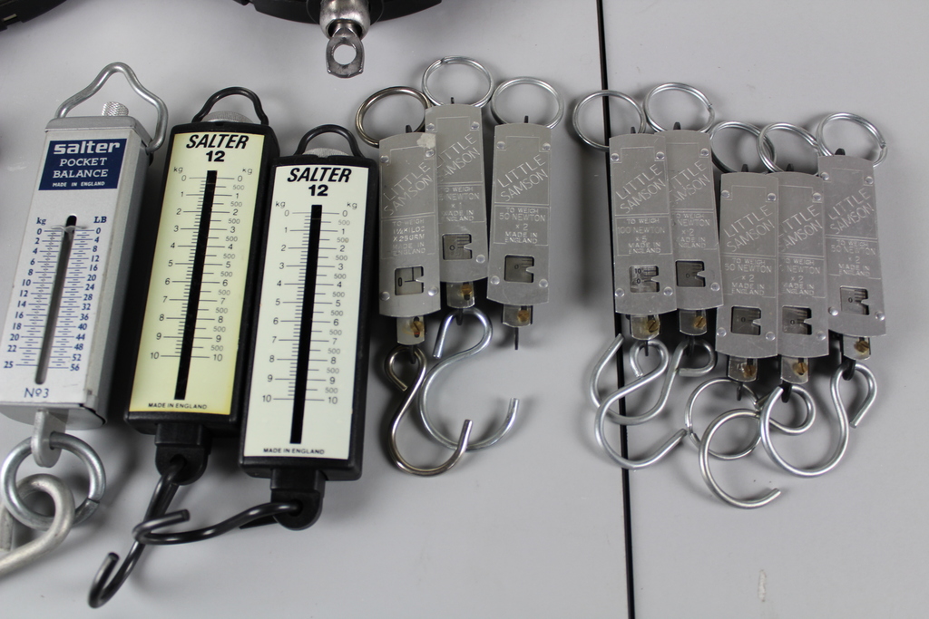 Image of Job lot Hanging Weighing Scales Salter, Griffin & George Little Samson & springs
