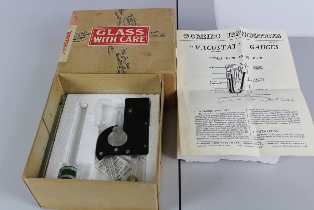 Image of Speedivac Model 2G Vacustat Gauge Lab Glassware Vacuum