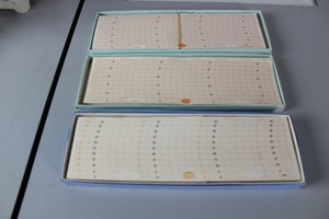 Thumbnail image of Thermograph with instructions, 3 boxes of graph paper and additional item