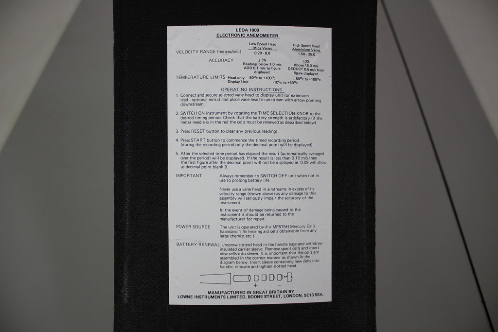 Image of Vintage Vane Anemometer Leda 1000 in original Box