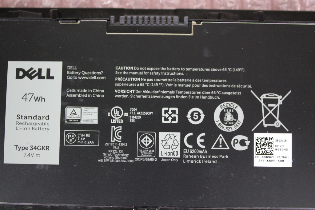 Image of Genuine Laptop Battery 34GKR 47Wh. Unused 