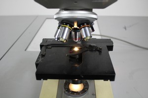Thumbnail image of BHB Microscope w/ 5 Objectives, 2 WF.10X Eyepieces and 1 Leitz Periplan NF 10x