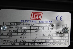 Thumbnail image of TEC FCNDK63 + FCNDK90 Gearbox + TEC MS711-2 Motor Electrical Engineering