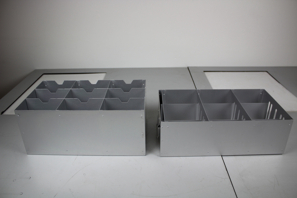 Image of 3 Assorted Planters, 2 aluminium 41x24x17 & 41x24x14, 1 stainless steel 56x23x14