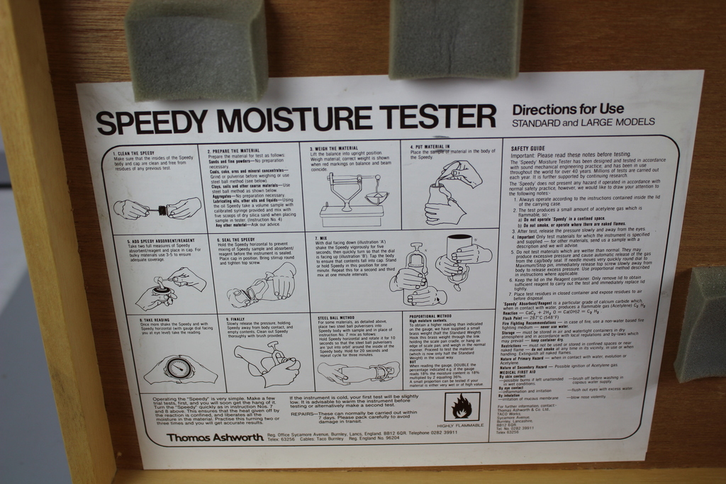 Image of Vintage Speedy Moisture Tester by Thomas Ashworth Supplier: Analytical Supplies