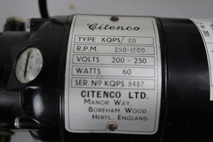 Thumbnail image of Lot of 3 Citenco Motors 2 x KQPS/20, KQ506 Electrical Engineering Eng