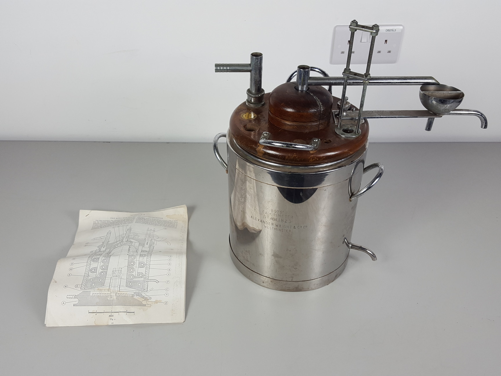 Image of Antique / Vintage Boys Gas Calorimeter by Alex Wright no 1823 Laboratory Lab
