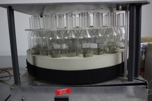 Thumbnail image of Fraction Collector + 5 boxes of Glassware.  Spares or Repair Laboratory Lab 