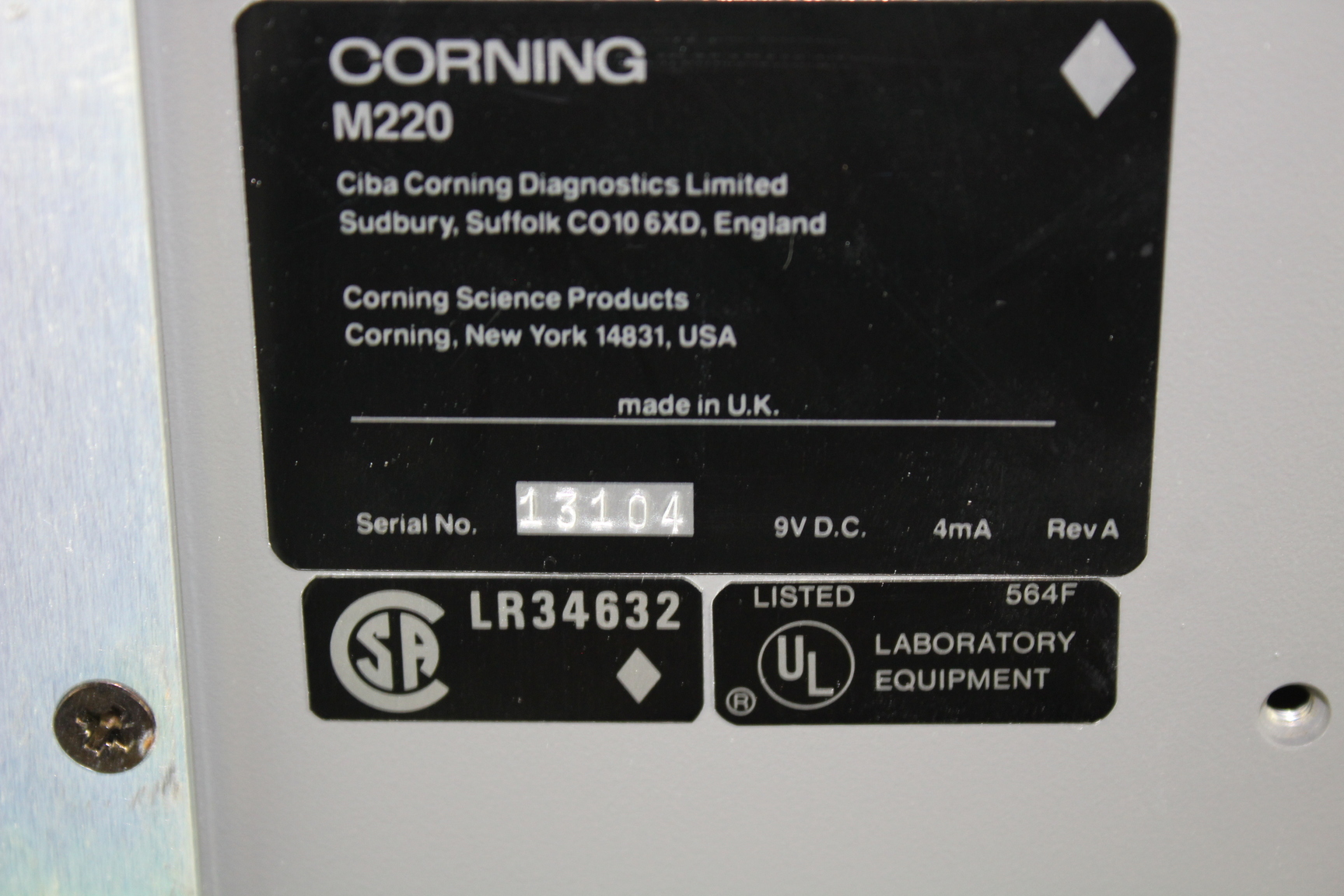 Image of Corning pH Meter 220 9V DC Laboratory Lab Equipment