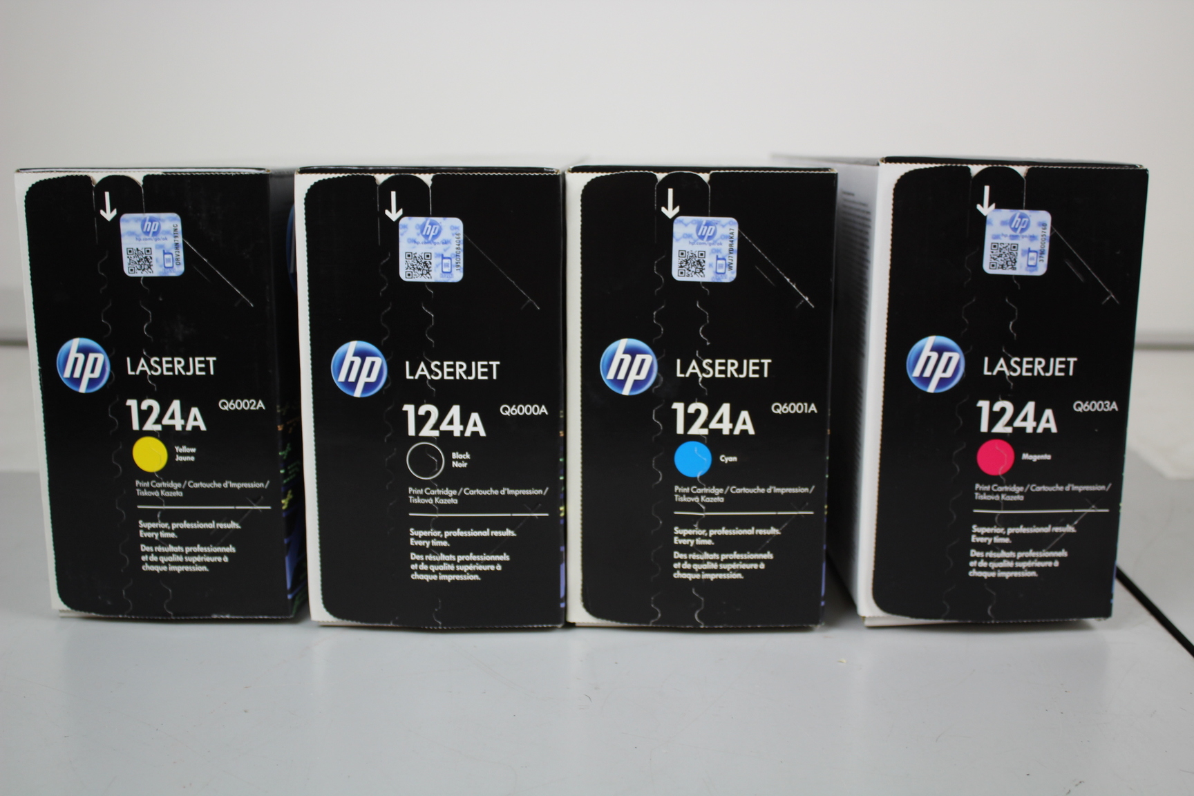 Image of 4 HP Laserjet 124A Toner Printer Cartridge Black Cyan Yellow Magenta New Sealed