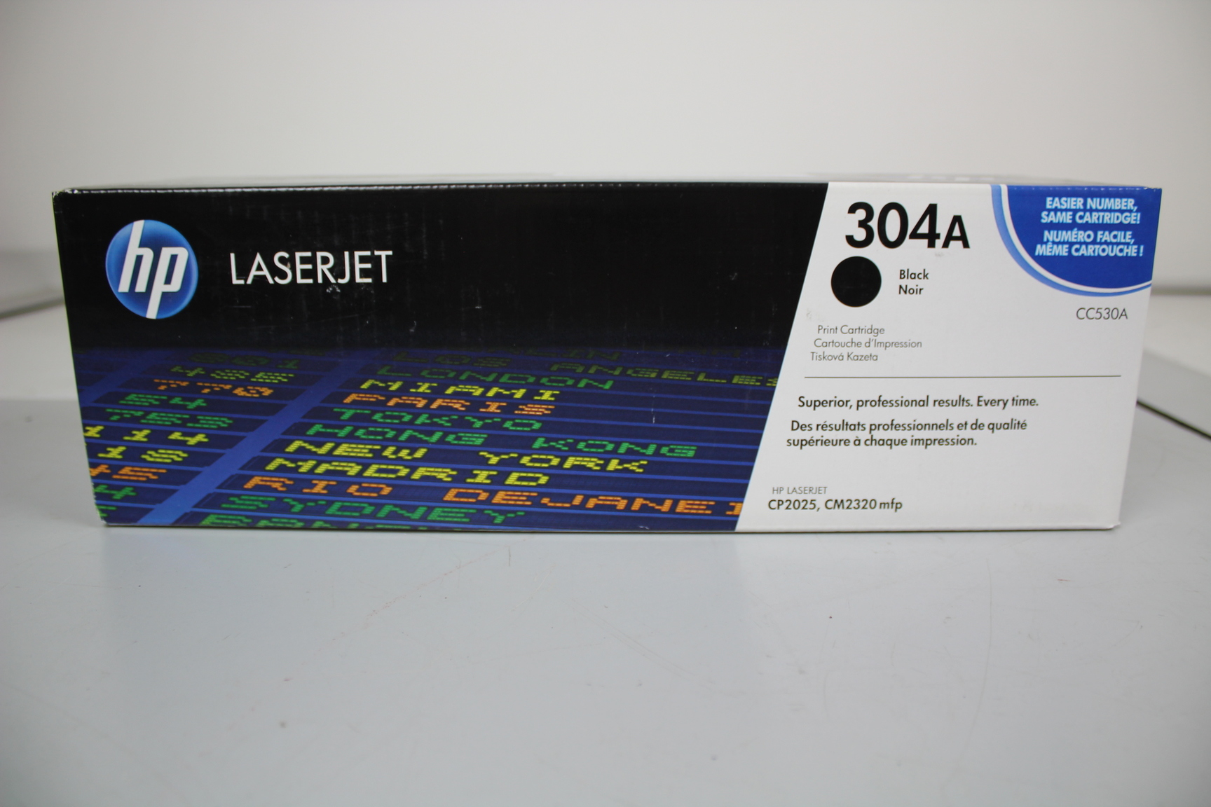 Image of HP OEM Genuine 304A Black (CC530A) Laserjet Toner Cartridge Sealed in Box